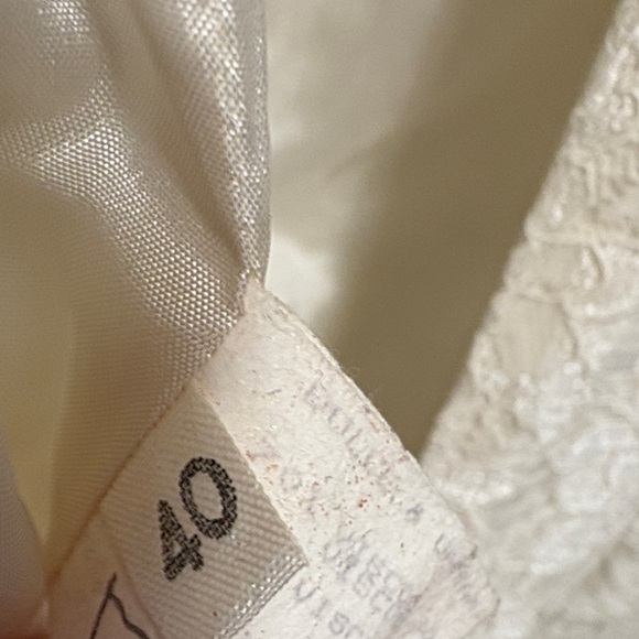 Vintage 90s  Dolce & Gabbana Elegant White Lace Wedding Ceremony Dress 40 - Picture 11 of 12